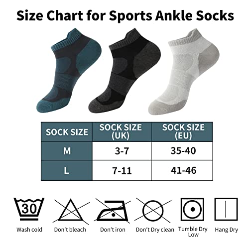 Trainer Socks for Men and Women Ankle Socks Breathable Cotton Low Cut Socks Non Slip Socks with Arch Support Athletic Running Socks