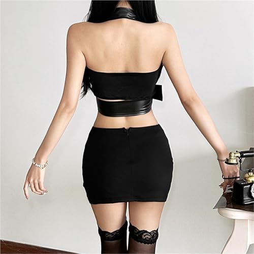 Women's Waistband Vest,Sleeveless Blouse V Neck Set Vest,Women's Solid Colour Slimming Bustier Neck Two Piece Backless Vests2