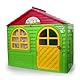 JAMARA 460500 - Spielhaus Little Home - aus robustem Kunststoff, Montage, stabiles Stecksystem, leicht zu reinigen, Indoor-Outdoor geeignet, Türe/Fenster Lassen Sich öffnen, Vorhänge, grün