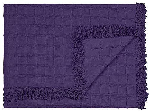 Colcha Multiusos Sofá, Cubrecama, Manta Foulard, Plaid para Cama, Cubresofa, Cómoda Practica y Suave. (230x260 cm, Morado) Cover
