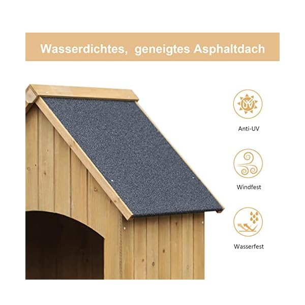 Outsunny Gartenschrank Holz Gerätehaus Gartenhaus Geräteschuppen Geräteschrank Holzhütte Giebeldach Bitumenpappe Gelb 77… – Bild 5