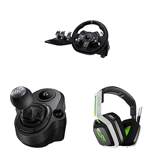 Image of Logitech G920 Driving Force Racing Wheel + Floor Pedals + Driving Force Shifter + ASTRO Gaming A20 Wireless Headset Gen 2 Bundle - Xbox Series X | S, Xbox One, PC & Mac