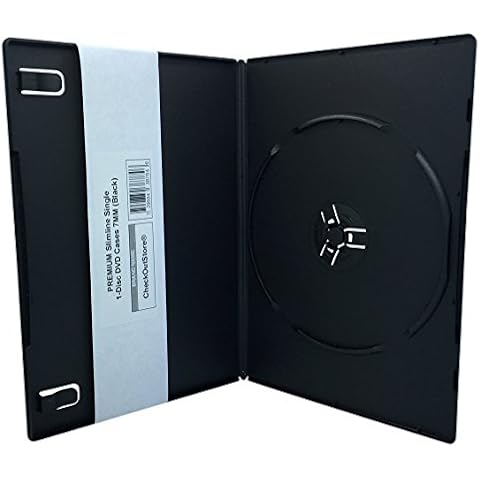 CheckOutStore (20) Premium Slimline Single 1-Disc DVD Cases 7mm (Black) Cover