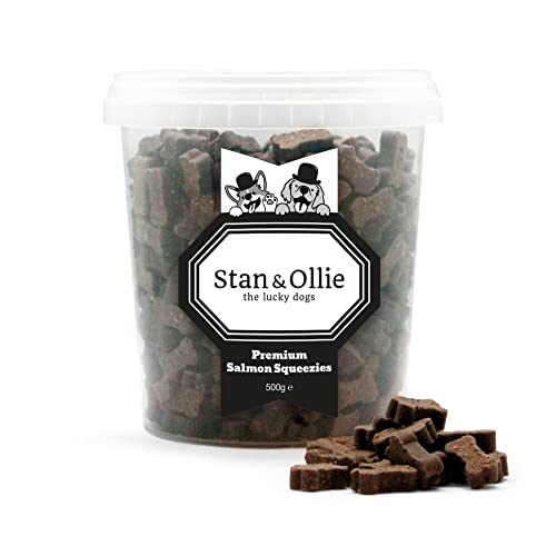 Stan & Ollie Premium Salmon Squeezies – 70% Meat – high Level Mono Protein semi-Moist Treats for Dogs – 500gr Training and Reward Snack for Dogs
