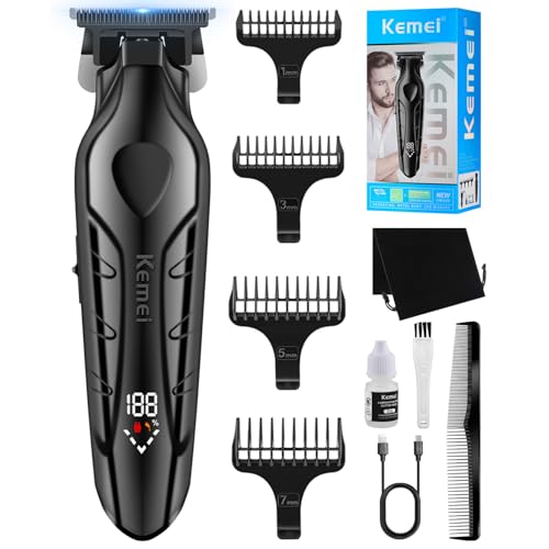 KEMEI 2269 Trimmer, Tagliacapelli professionale da uomo, rasoio elettrico da barbiere, tagliacapelli senza fili, rasoio per barba ricaricabile con display a LED Fino a 300 minuti di utilizzo