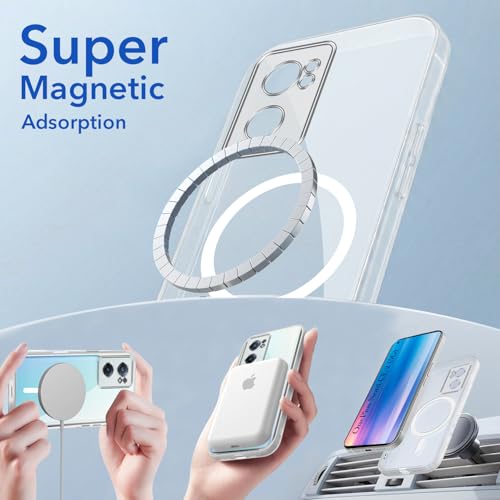 Image of Jkobi Lifetime Anti-Yellow MagSafe Compatible Clear Back Cover Case for OnePlus Nord CE 2 5G (Sleek Hard Crystal | Shockproof and Camera Protection)