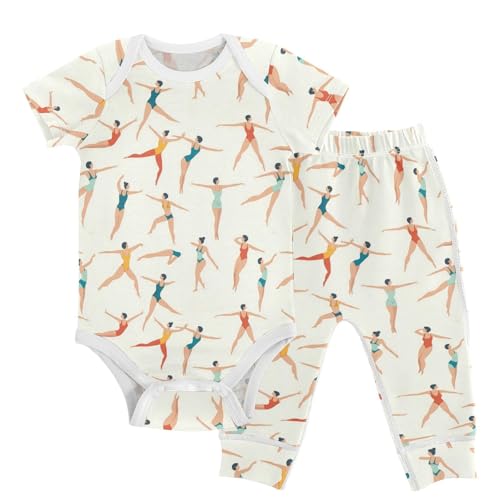 vvfelixl Warm-up Exercises Baby Layette Sets,Baby Bodysuits Set Unisex Short Sleeve Babys Pants Sets 9-12M