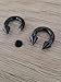 Pair 6g 4mm Black Cone Spike Horseshoe Rings – Ear Gauges, Prince Albert Piercing, Cartilage Earrings, Septum Pincher & Nose Jewelry
