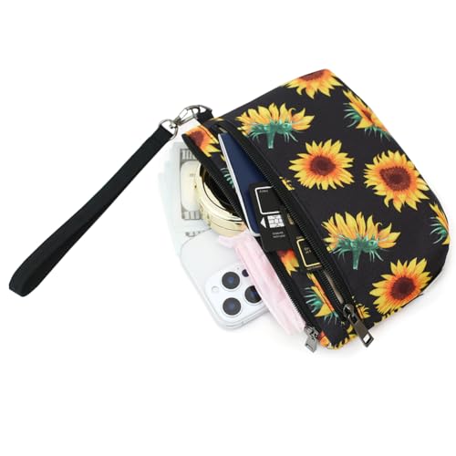 Image of Small Wristlet Wallets for Women, Zip Clutch Bag with Wristlet Pouch, 3-Zipper Original Design