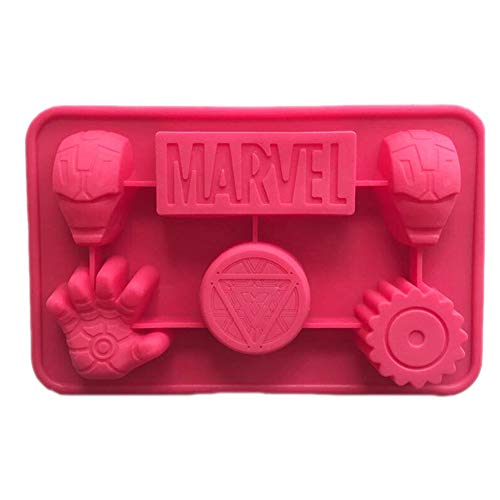 Iron Man Cake Mold Silicone Mold for Candy Chocolate Bakeware Mould 6 Cavity Red