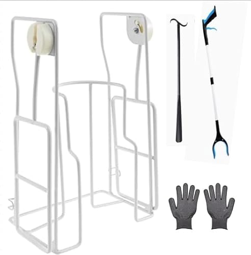 5 Stück Knie Hüft-Op Reha Set, Sockenanziehhilfe, Müllgreiferhebel, Anziehhilfen einschließlich, Handschuhe und Aufbewahrungsbeutel, Hüft Op für Senioren Socken lassen sich leicht an- und ausziehen
