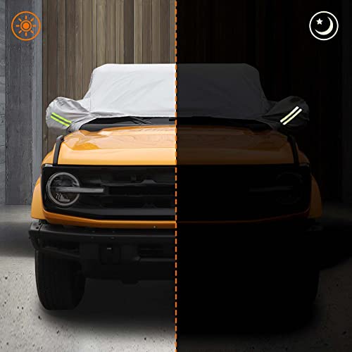 Image of Car Cover for Ford Bronco 4 Door 2021 2022 2023 Windproof Dustproof Scratch Resistant Outdoor UV Protection Auto Rain Sunshade Exterior Cover Accessories