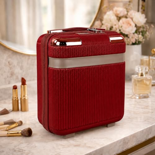 Image of GVND Makeup Box for Women, Vanity Organiser Case, Stylish Cosmetic & Jewellery Storage Bridal Bag, Ideal for Bride, Gifting, Wedding