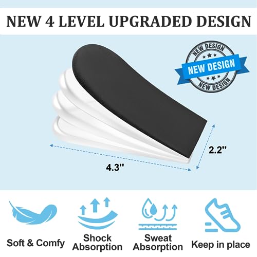 Image of JUMPOW Adjustable Orthopedic Shoe Lifts Inserts, 4 Layers Height Increase, Insoles for Uneven Legs, Leg Length Discrepancy, Heel Spurs & Pain, Sports Injuries, Achilles Tendonitis