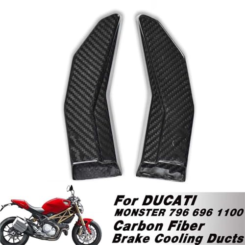Conductos de refrigeración en fibra de carbono mate liso para frenos Ducati 2