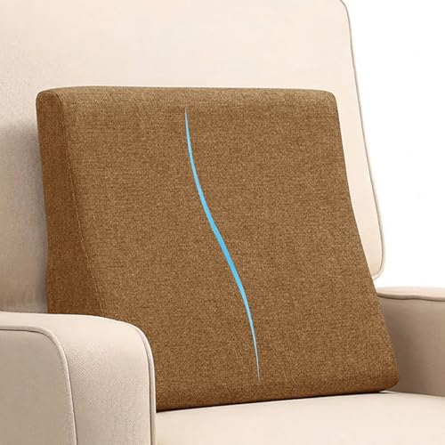 Genérico Cojín de Respaldo Grande para Sofá Profundo y Cama   Almohada de Lectura Firme, Soporte Lumbar Ergonómico para Sillón, Funda Lavable (Ancho 60 90 cm)(Marrón,60x50x15cm 1pc)
