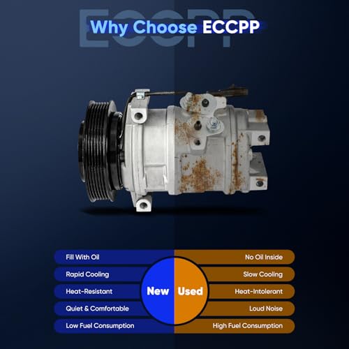 Image of ECCPP AC Compressor Fit for Chrysler Pacifica 3.5L 2004 2005 2006 | Fast Cooling Air Conditioning Compressor