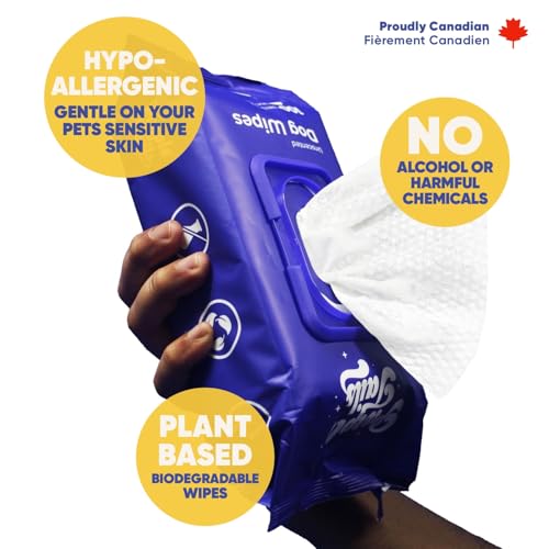 Image of Canada Dog Wipes - 100 Dog Wipes for Paws and Butt, Fur, Ears - Plant-Based Pet Wipes with Aloe Vera, Shea Butter for Puppies, Large Dogs, Cats