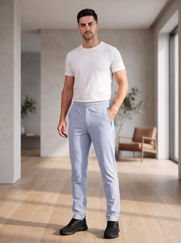 Image of SaintX Men's 4-Way Stretchable Athleisure Pants | Sweat Wicking Fabric | Slim Fit | Active - Sports Wear | Travel, Lounge & Casual Wear | Stylish Back Zipper Pocket | Available in Plus Size (ST06)
