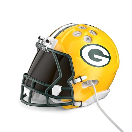 Image of NFL Echo Dot Bundle: Includes Echo Dot | Glacier White and Limited-Edition NFL Helmet Stand | Green Bay Packers