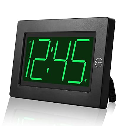 KWANWA Alarm Clock, Wall Clock, Digital Clock, 3 LED Digit Display, Battery Operated, Adjustable
