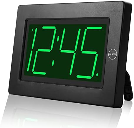 KWANWA Alarm Clock, Wall Clock, Digital Clock, 3" LED Digit, Battery Operated, Adjustable Brightness, Auto Night Mode, Auto Alarm Volume Increasing, Wall-Mount & Table-top, Clock for Bedroom