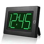 KWANWA Large Digital Alarm Clock, 3" LED Display Battery Operated, Dimmable Auto Night Mode, Easy to Read for Seniors Visually Impaired, Cordless Wall Clock or Table Clock for Bedroom Kitchen Office