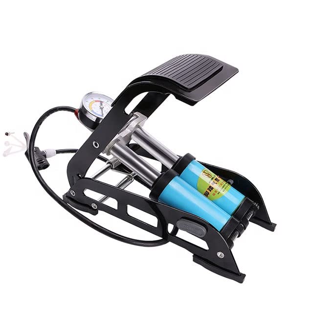ONEPEARL(LABEL) Foot Pump Double Barrel with Accurate Pressure Gauge and Smart Valve Head New (Blue) (B07M6K5JLP) Amazon Price History, Amazon Price Tracker