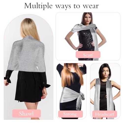 Shawls and Wraps for Evening Dresses Sparkling Metallic Shawl Wraps for Women with Buckle Women's Dressy Evenings Wear for Evening Dresses Party Wedding Bride Bridesmaid4