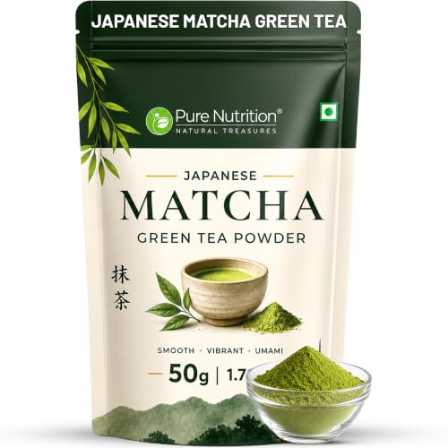 Image of Pure Nutrition Japanese Matcha Green Tea Powder | Matcha Green Tea for Weight Loss | Premium Culinary Grade Matcha for Latte, Smoothie & Baking | Smooth, Vibrant, Rich in Antioxidants | Natural Energy & Metabolism Support | Vegetarian (50g (Pack of 1))