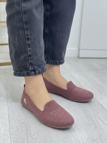 Image of Indifeet - Ballerina Shoes for Women, Stylish Half Cut Slip on, Girls Soft Winter Footwear, Ladies Comfortable Sole Walking Ballet Shoe, Casual Slip-on Ballerinas