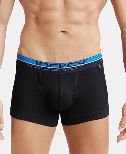 Image of Jockey FP03 Men's Super Combed Cotton Rib Solid Trunk with Ultrasoft Waistband