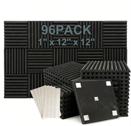 96 Pack Medium Sale Acoustic Foam Soundproof Foam(Accompanied By Double-Sided Adhesive Tape...