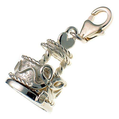 Sterling 925 Silver Wedding Cake Charm. Hinged Opening to show Bride and Groom. Handmade by Welded Bliss WBC1621