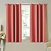 Turquoize Coral Curtains Thermal Insulated Blackout Curtains for Bedroom 63 Inch Length Grommet Top Curtains 2 Panels Set Room Darkening Curtains Drapes for Living Room, 52 x 63 Inches, Coral