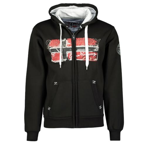 Geographical Norway Gayto sweat à capuche zippé homme noir en coton