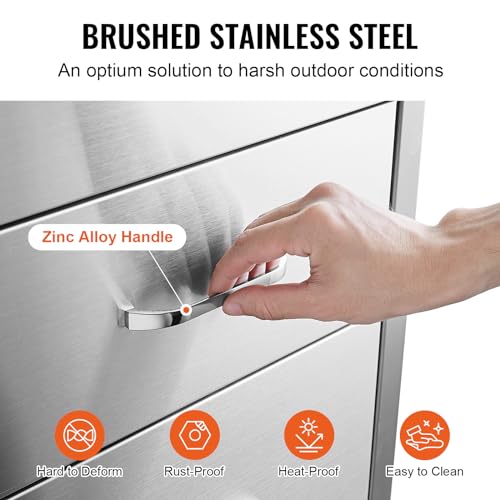 Vevor BBQ DRAWERS 18X20.5X23 INCH 18X23 Inch Outdoor Kitchen Stainless Steel Triple Access Bbq Drawers thumb #5