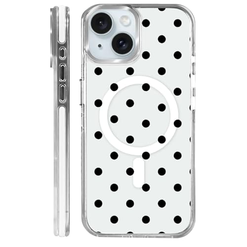 Coque iPhone 15 Plus transparente à pois pour un style tendance au quotidien