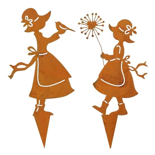 Storm's Gartenzaubereien Roststecker Mädchen mit Pusteblume und Vogel...