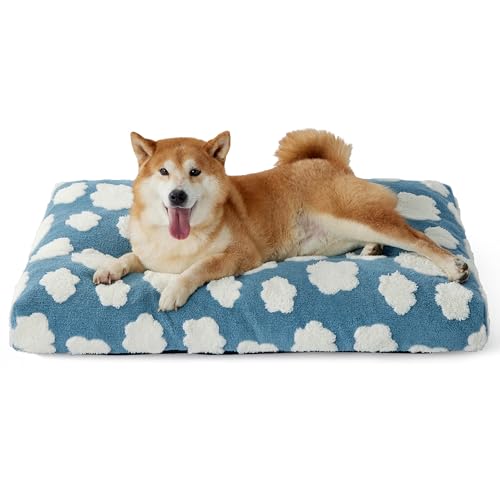 LE SURE Cute Large Dog Bed for Crate-Thick Shredded Chopped Foam Pet Bed Indoor with Removable...