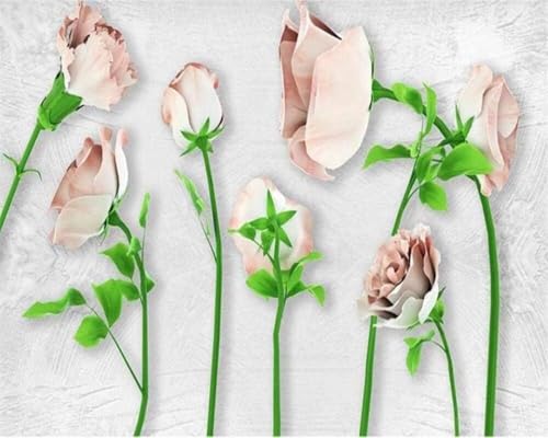 Papel pintado 3D de flores para el salón y pared de impacto trasera del sofá 5