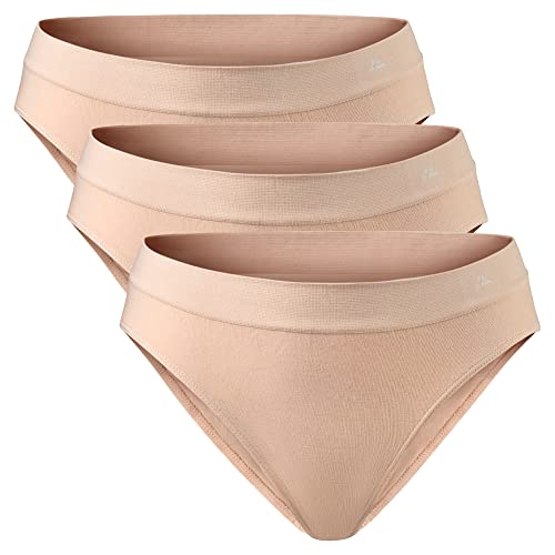 Danish Endurance 3 Pack Bamboo Viscose Seamless Bikini Panties For Women, Nude Beige, Small/Medium #TOP29