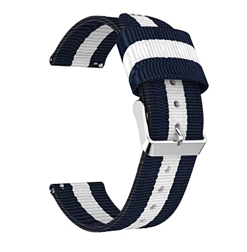 Correa de nailon de 20 mm compatible con Garmin Forerunner 245 y Venu Music pulsera textil