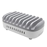 NTONPOWER Charging Station for 10 Tablets or Phones 120W Multi USB Charger for D...