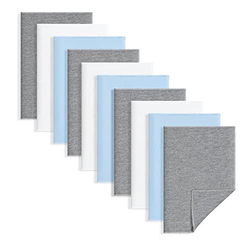 Image of Yoofoss Baby Burp Cloths 10 Pack for Boys and Girls, Large 100% Cotton Thicken Washcloth 16‘’x12‘’ Soft and Absorbent Burping Cloth, Solid Color Spit up Cloth