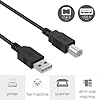 AYBB 6ft USB 2.0 Cable PC Laptop Data Sync Cord Lead Compatible with Yamaha E243 PSR-E243 PSRE243 KIT 61-Key Portable Digital Piano Keyboard #2