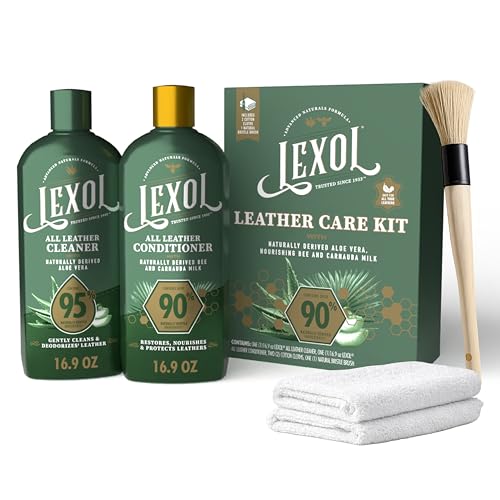Lexol Advanced Naturals Leather Care Kit with All Leather Cleaner, Conditioner, 2 Cotton Cloths and...