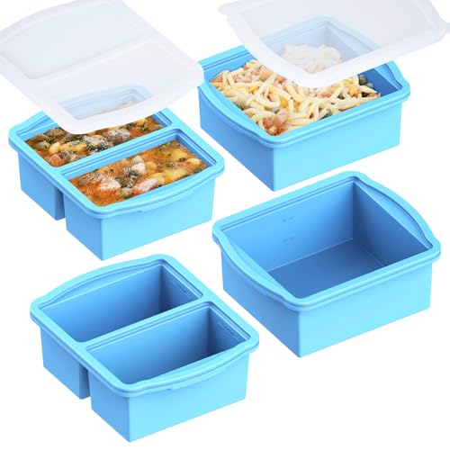 Silicone Freezer Trays with Lids, Set of 4 - with 1cup and 2 cup ...