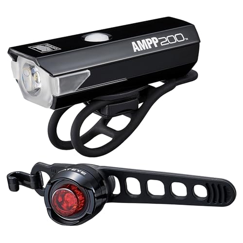 CatEye AMPP 200 / Orb Rechargeable Bike Light Set: Rechargeable Front and Rear Lights for Convenience