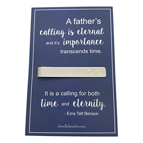 Father's Day Gift Infinity Tie Bar. Tie Clip with quote